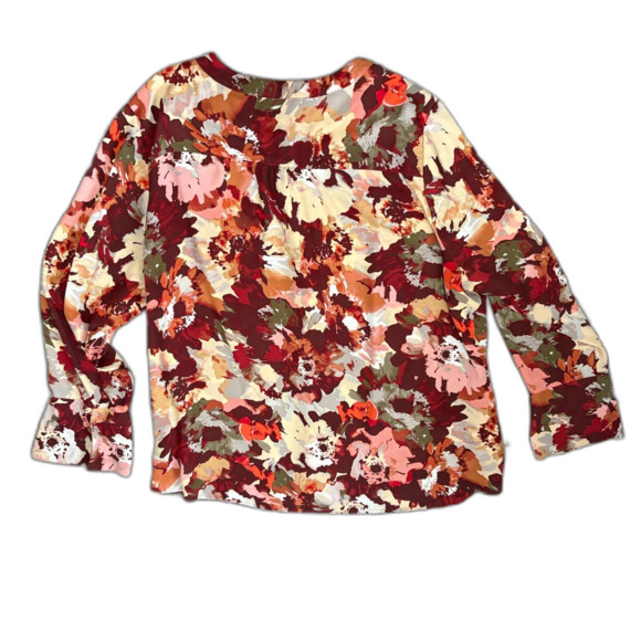 The‎ Limited Collection Floral Bell Sleeve Blouse Burgundy Fall Plus Size 3X - Picture 3 of 5